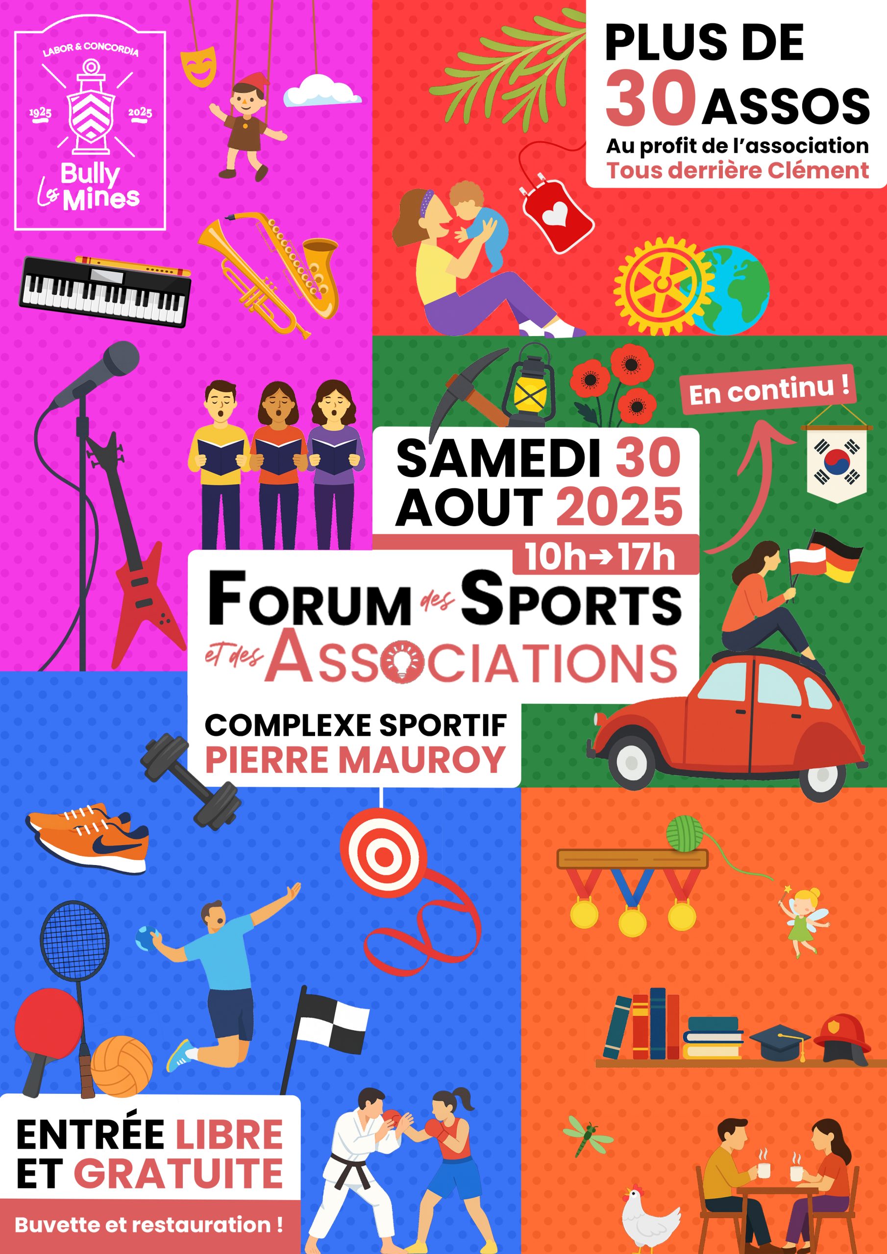 Affiche du Forum des sports et des associations 2025 de Bully-les-Mines