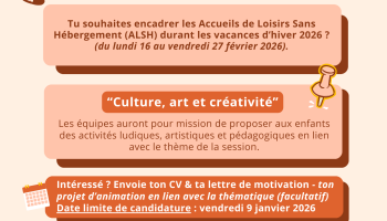 Candidature ALSH hiver 2026