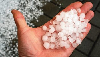 ice hail on hand
